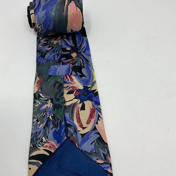 Vintage Jsaco Abstract Tie 100% Silk Men Necktie Floral Hand Made in Italy - Picture 5 of 6